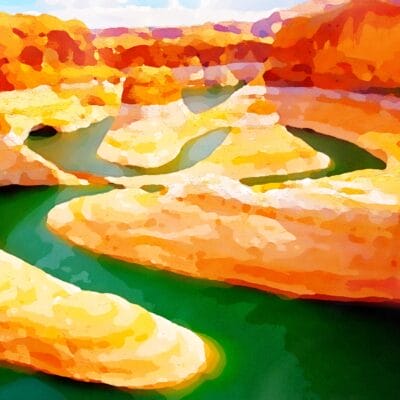 River Canyon - Watercolor by Dane Shakespear