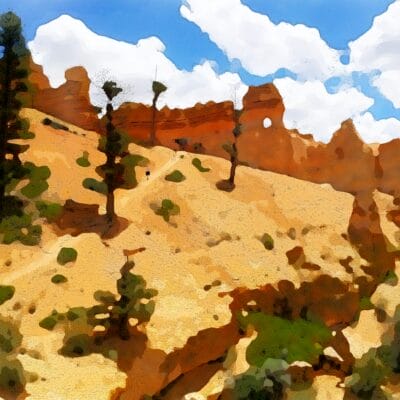 Mossy Cave Trail - Watercolor by Dane Shakespear